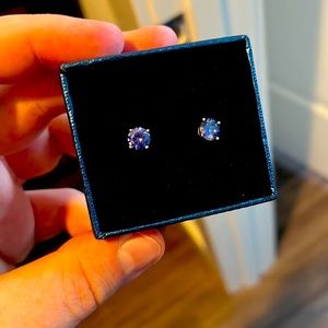 Mens earrings - Sapphire September stone